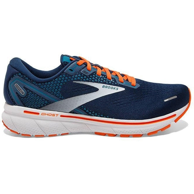 Men's Brooks Ghost 14, Titan/Teal/Flame, 12.5 D Medium