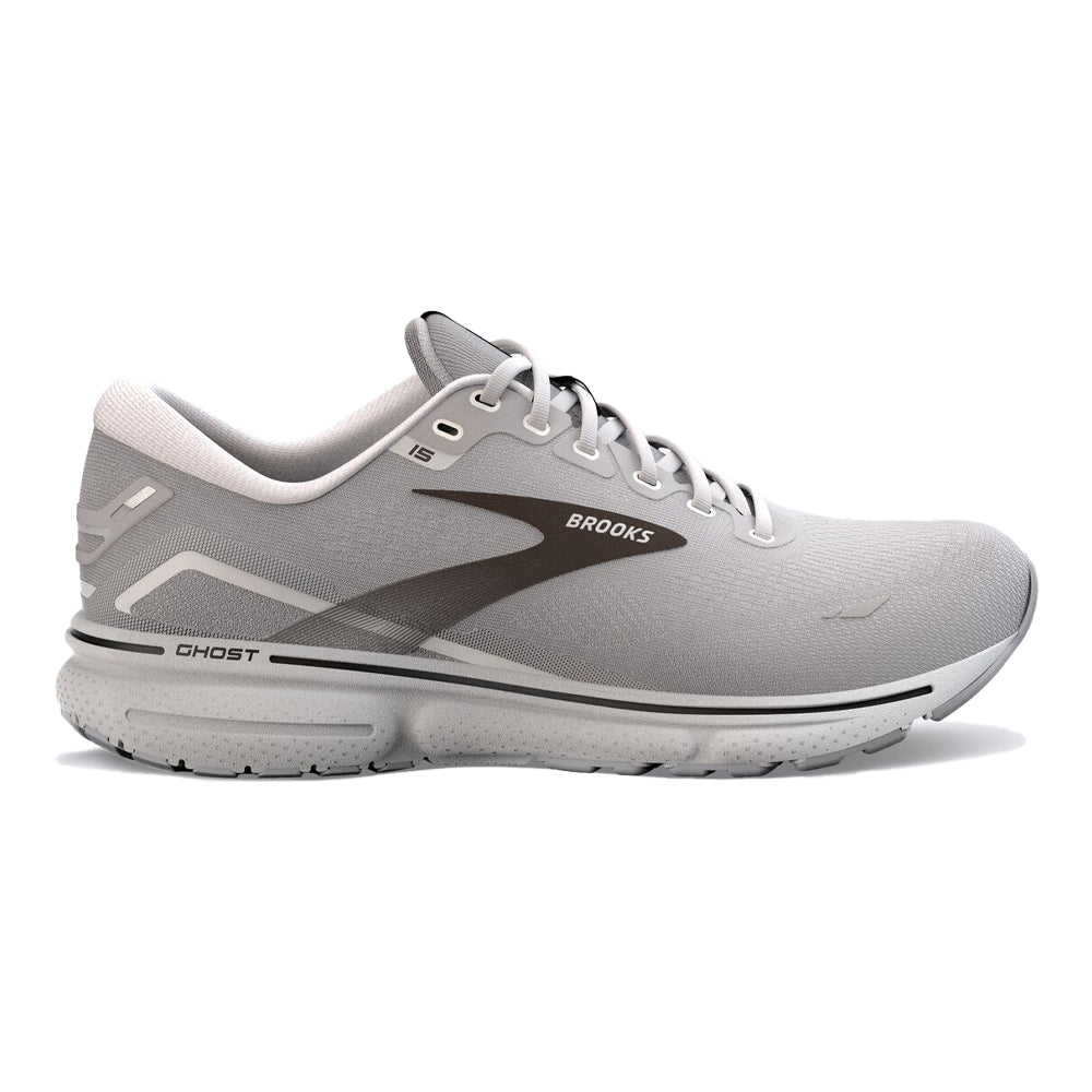 Men's Brooks Ghost 15, Alloy/Oyster/Black, 8.5 B Narrow
