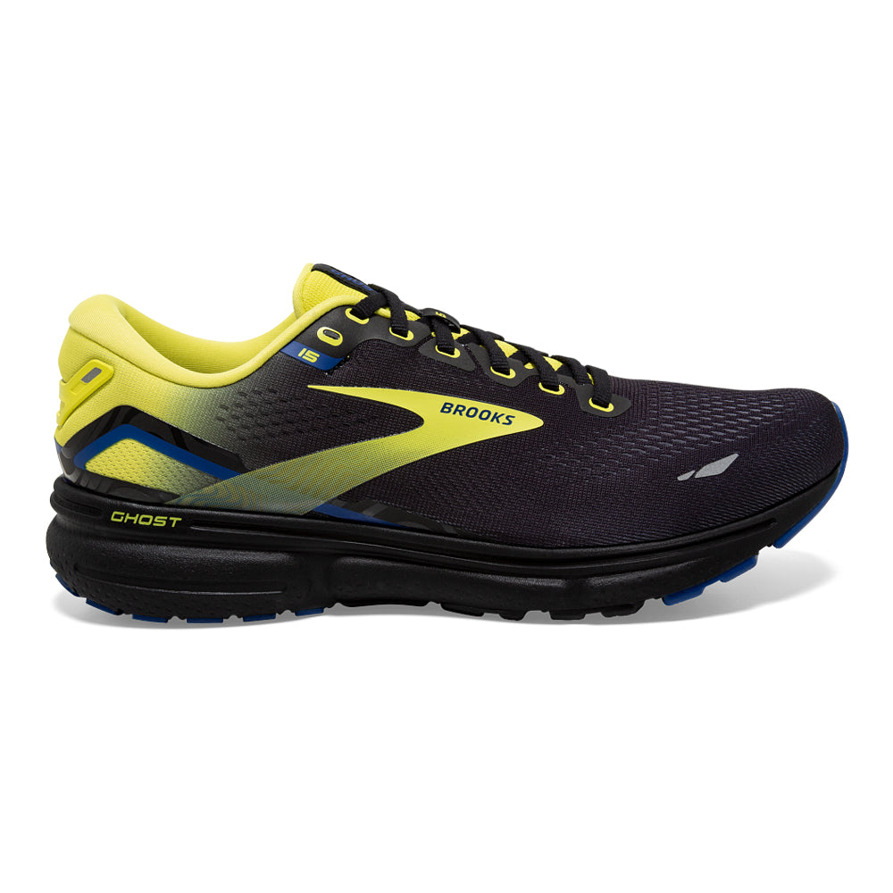 Men's Brooks Ghost 15, Black/Nightlife/Blue, 15 D Medium