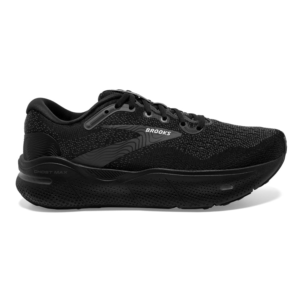 Men's Brooks Ghost Max, Black/Black/Ebony, 11.5 4E Extra Wide
