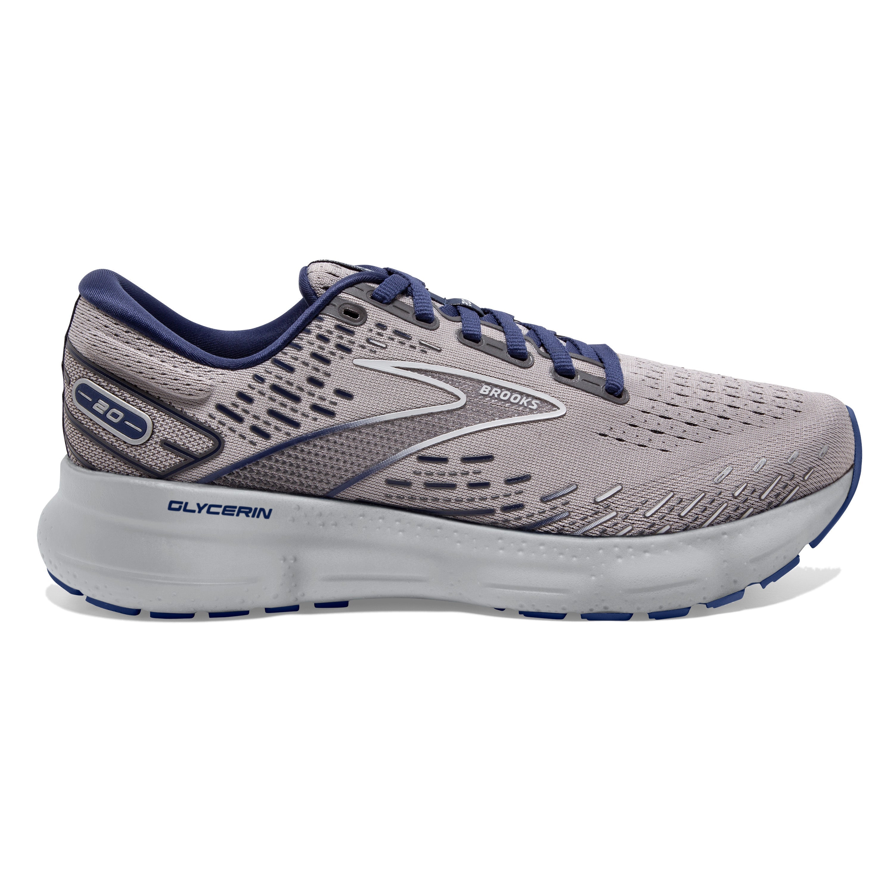 Men's Brooks Glycerin 20, Alloy/Grey/Blue Depths, 12.5 D Medium