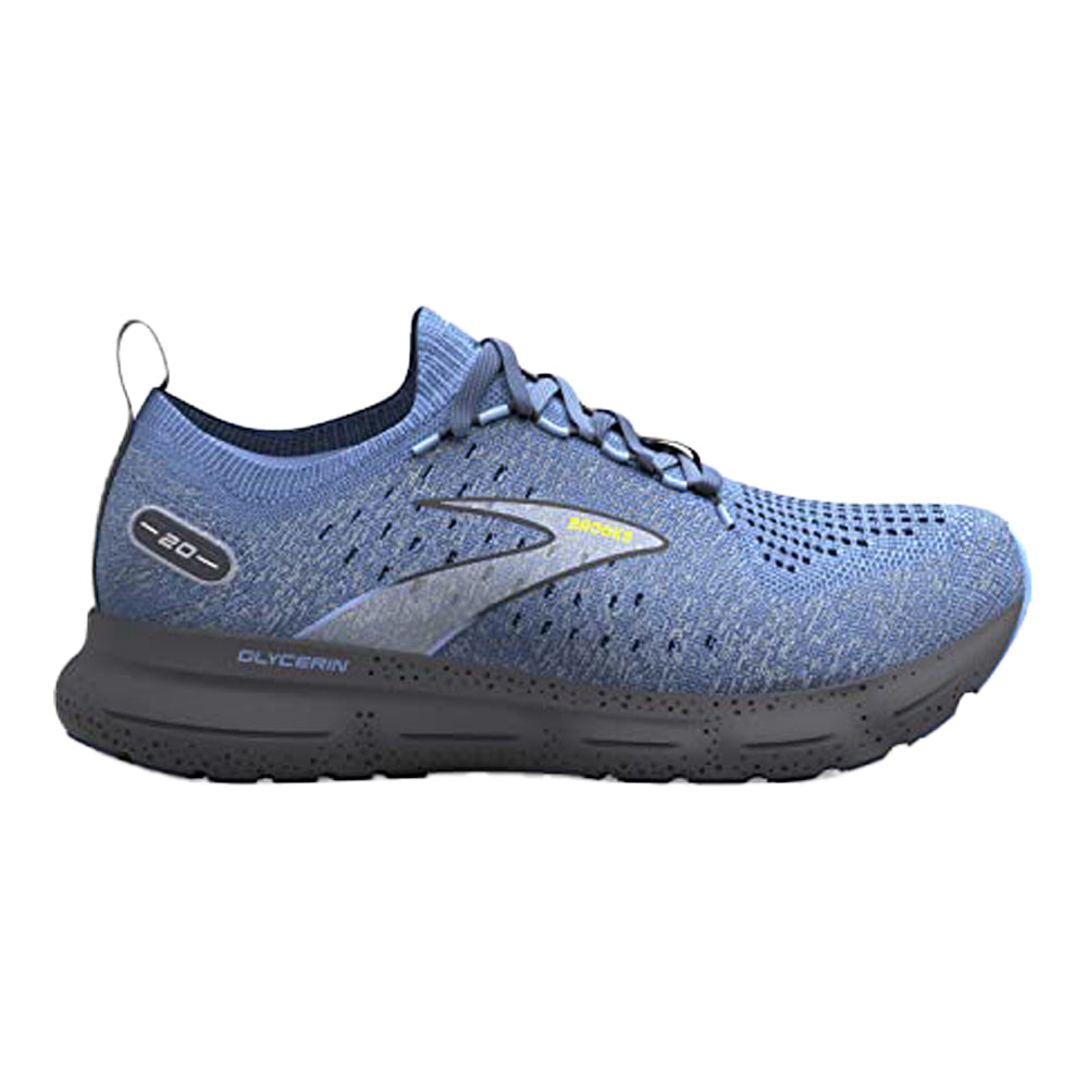 Men's Brooks Glycerin StealthFit 20, Light Blue/Nine Iron/Sulphur, 11 D Medium