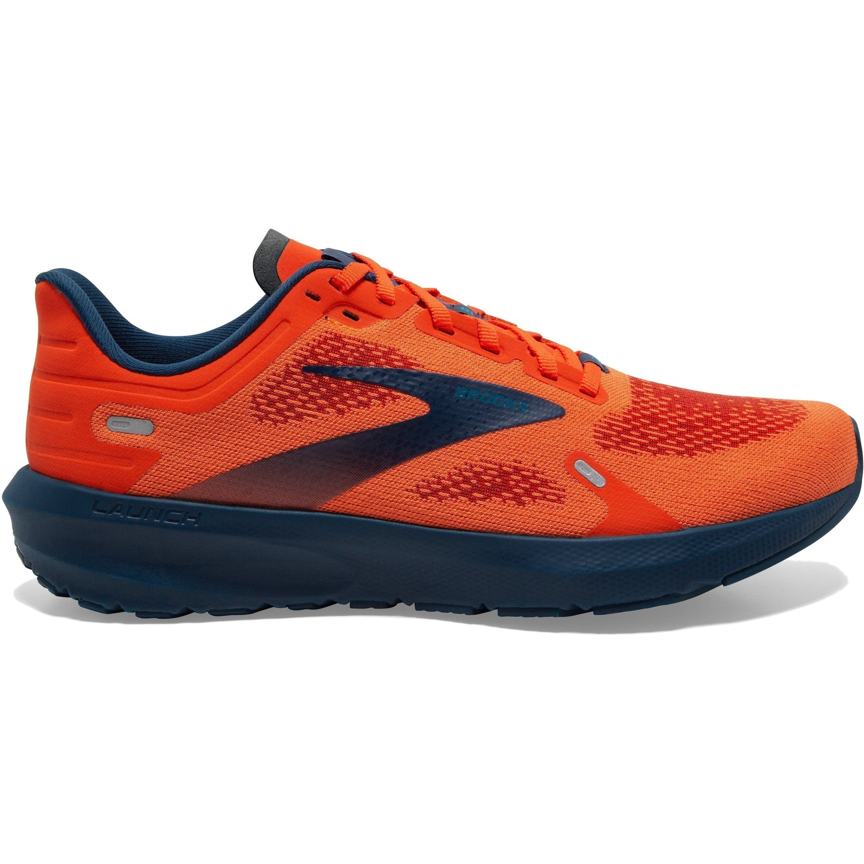 Men's Brooks Launch 9, Flame/Titan/Crystal Teal, 9 D Medium