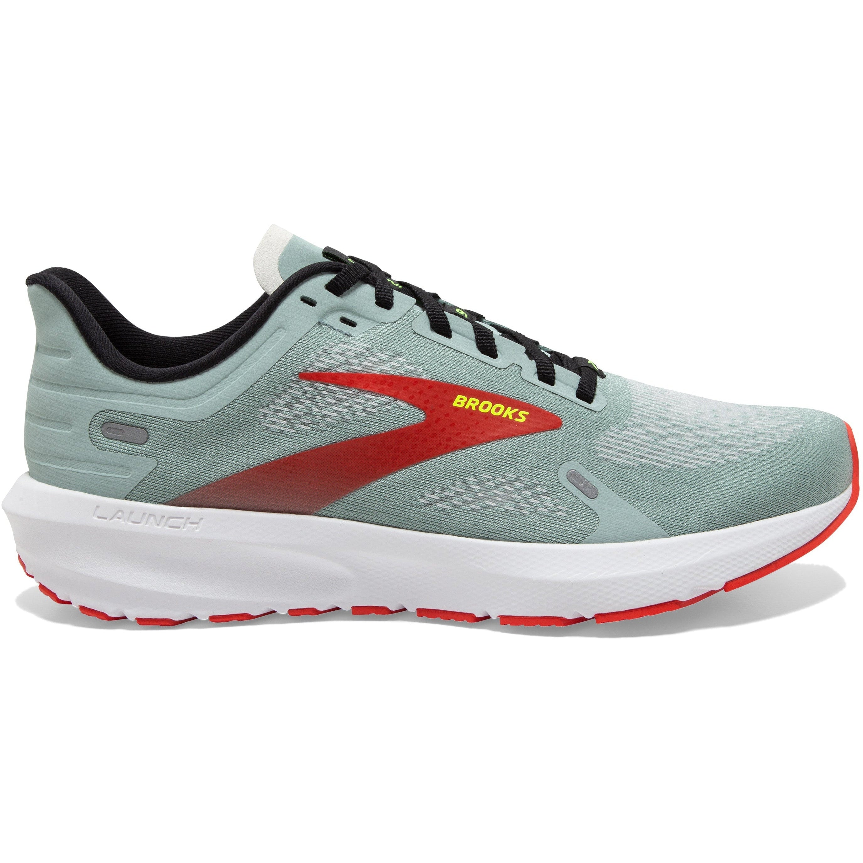 Men's Brooks Launch 9, Blue Surf/Black/Cherry Tomato, 14 D Medium