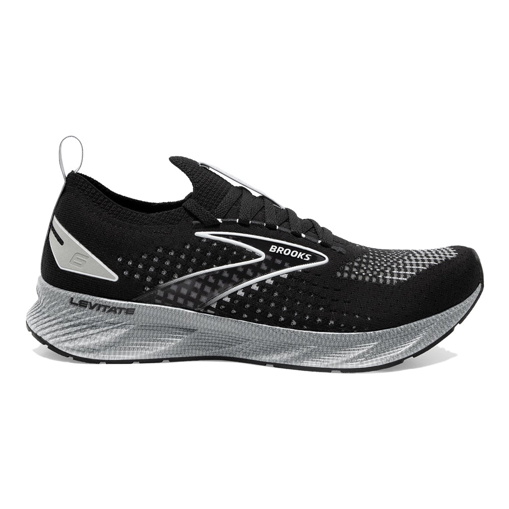 Men's Brooks Levitate StealthFit 6, Black/Grey/Oyster, 12 D Medium