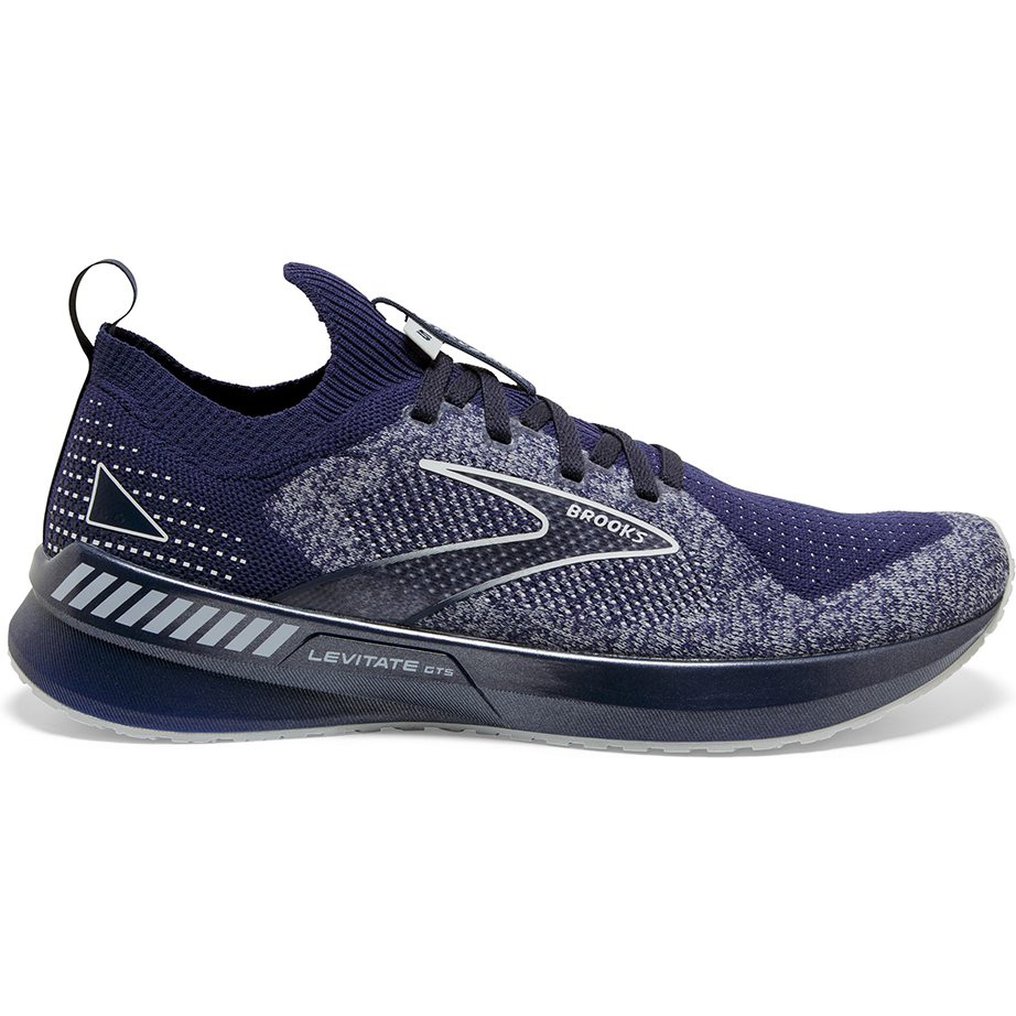 Men's Brooks Levitate Stealthfit GTS 5, Peacoat/Grey, 9.5 D Medium