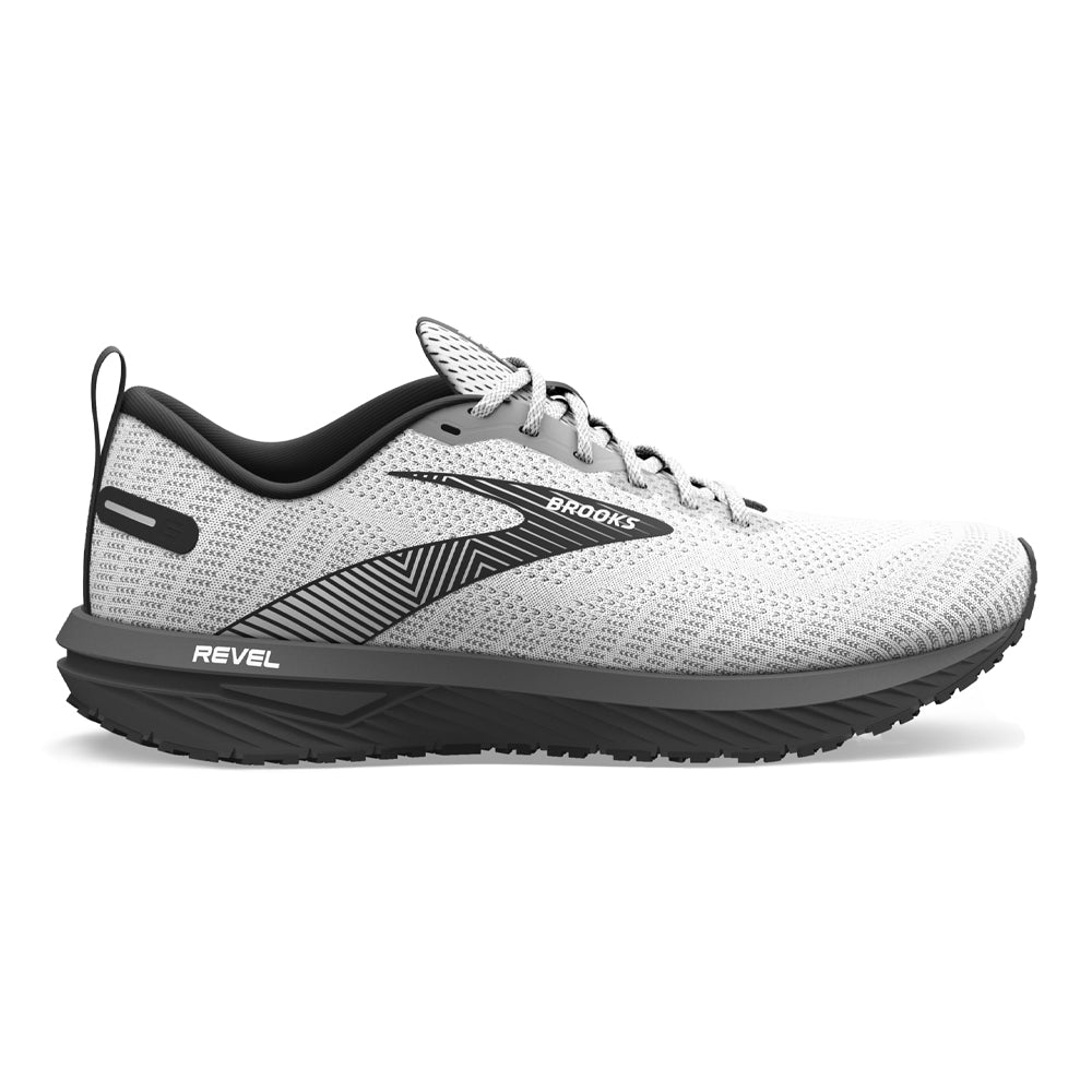 Men's Brooks Revel 6, White/Black, 11 D Medium