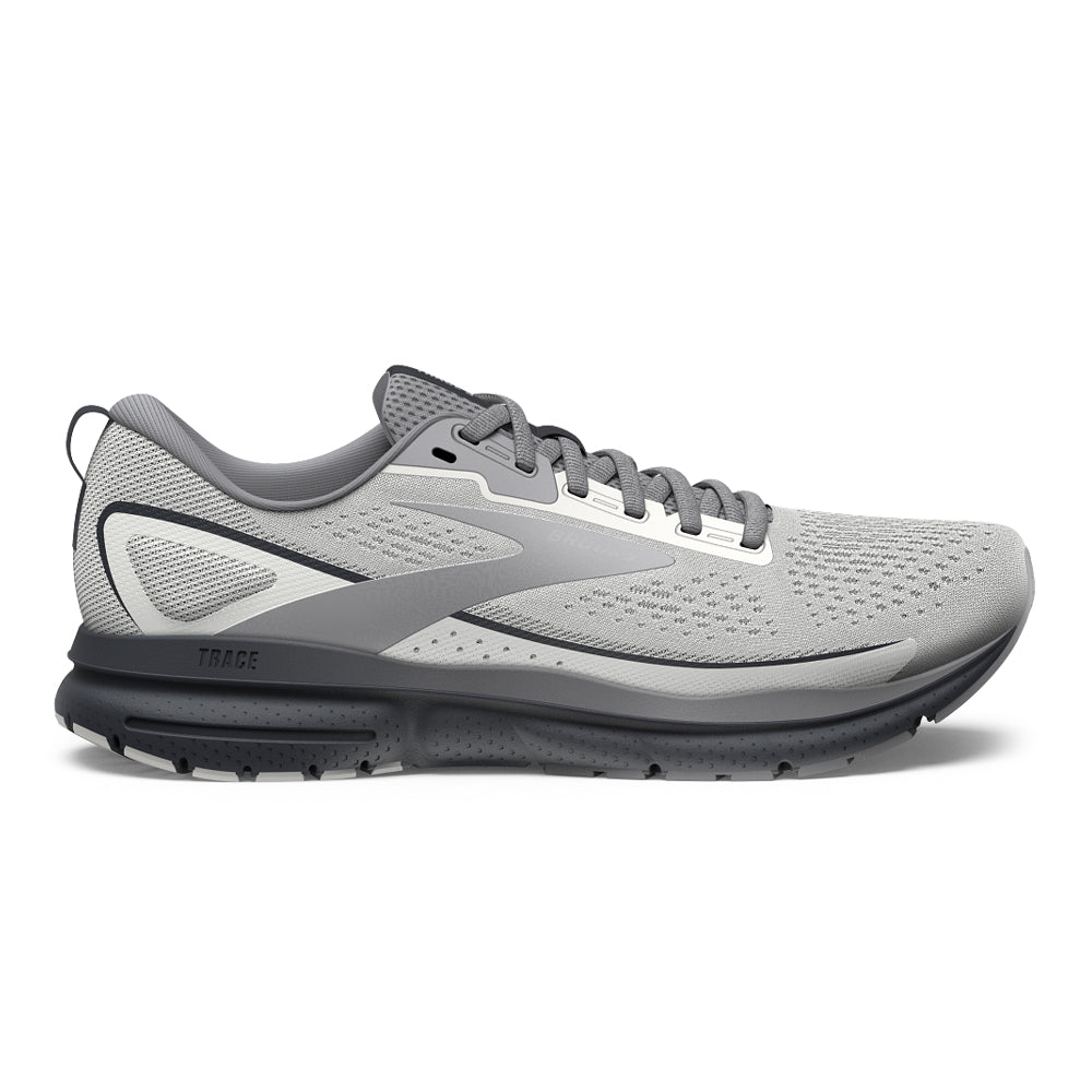 Men's Brooks Trace 3, White/Alloy/Ebony, 10 D Medium