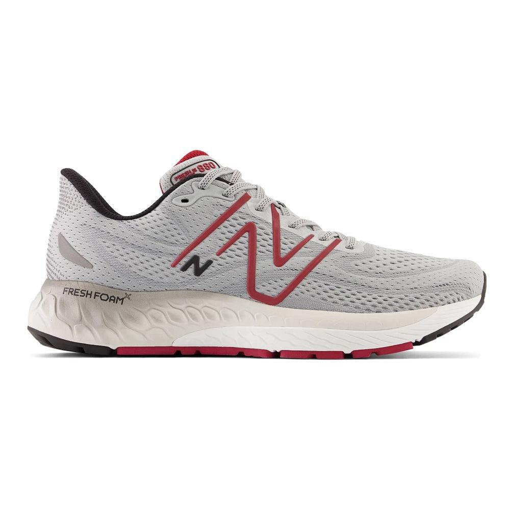 Men's New Balance Fresh Foam X 880v13, Aluminum Grey/Crimson, 10.5 D Medium