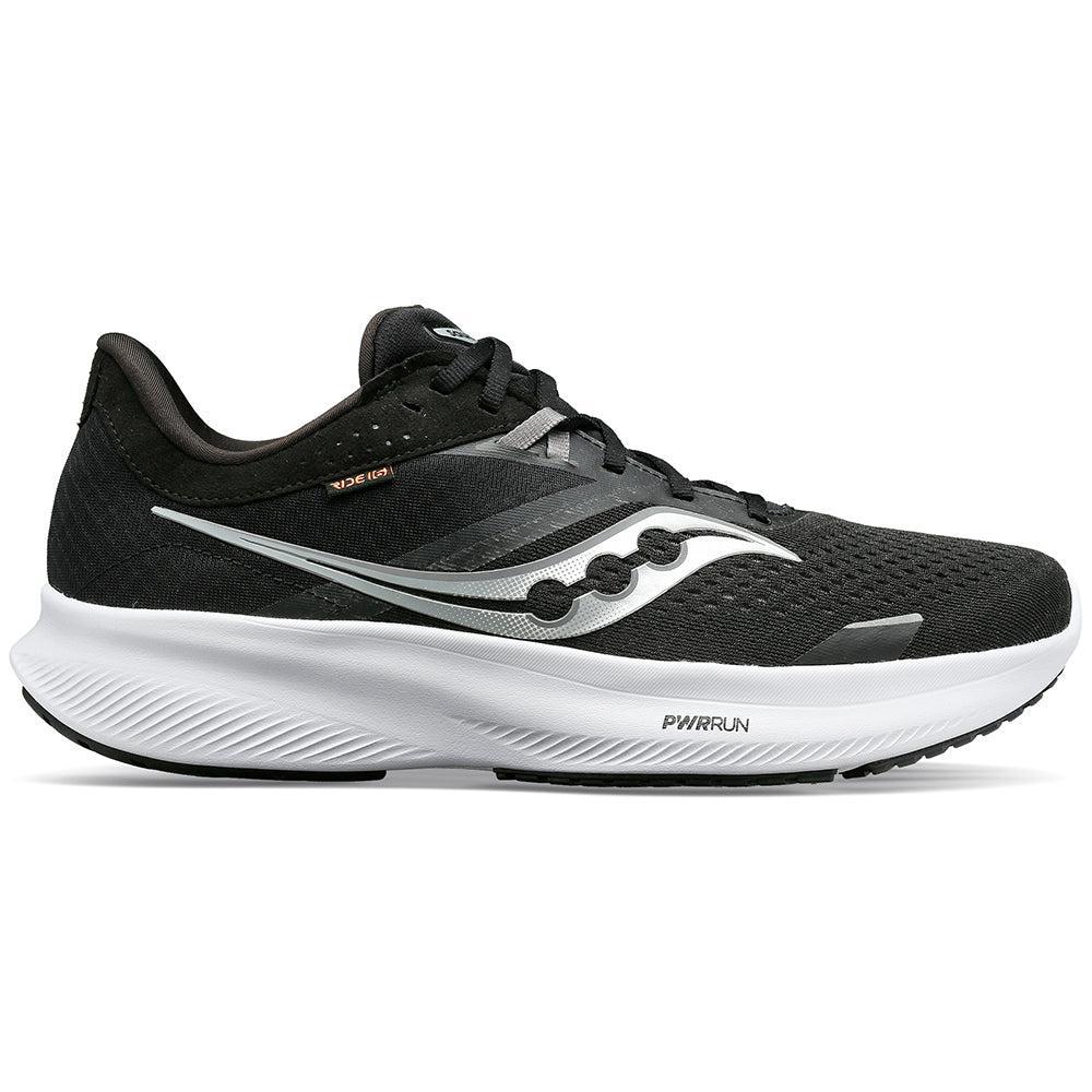 Men's Saucony Ride 16, Black/White, 9 D Medium