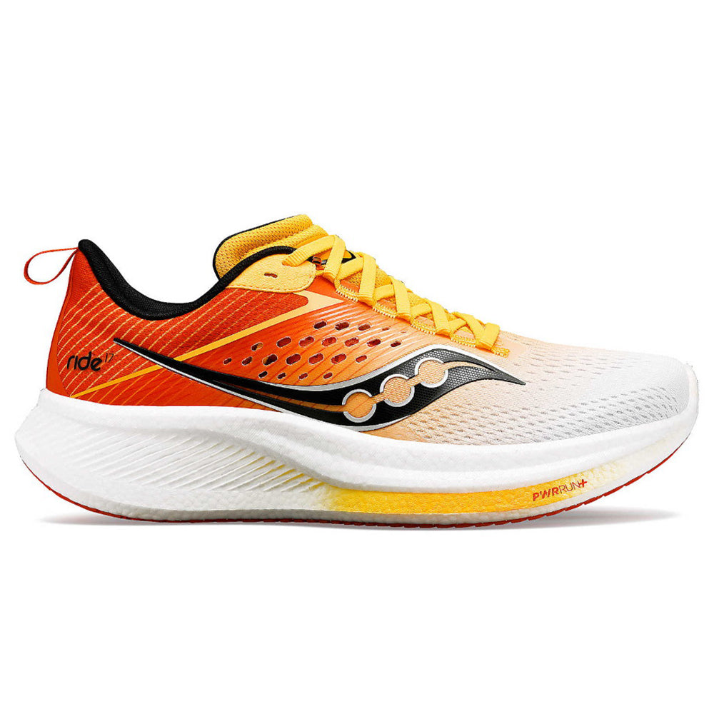 Men's Saucony Ride 17, White/Vizigold, 11 D Medium