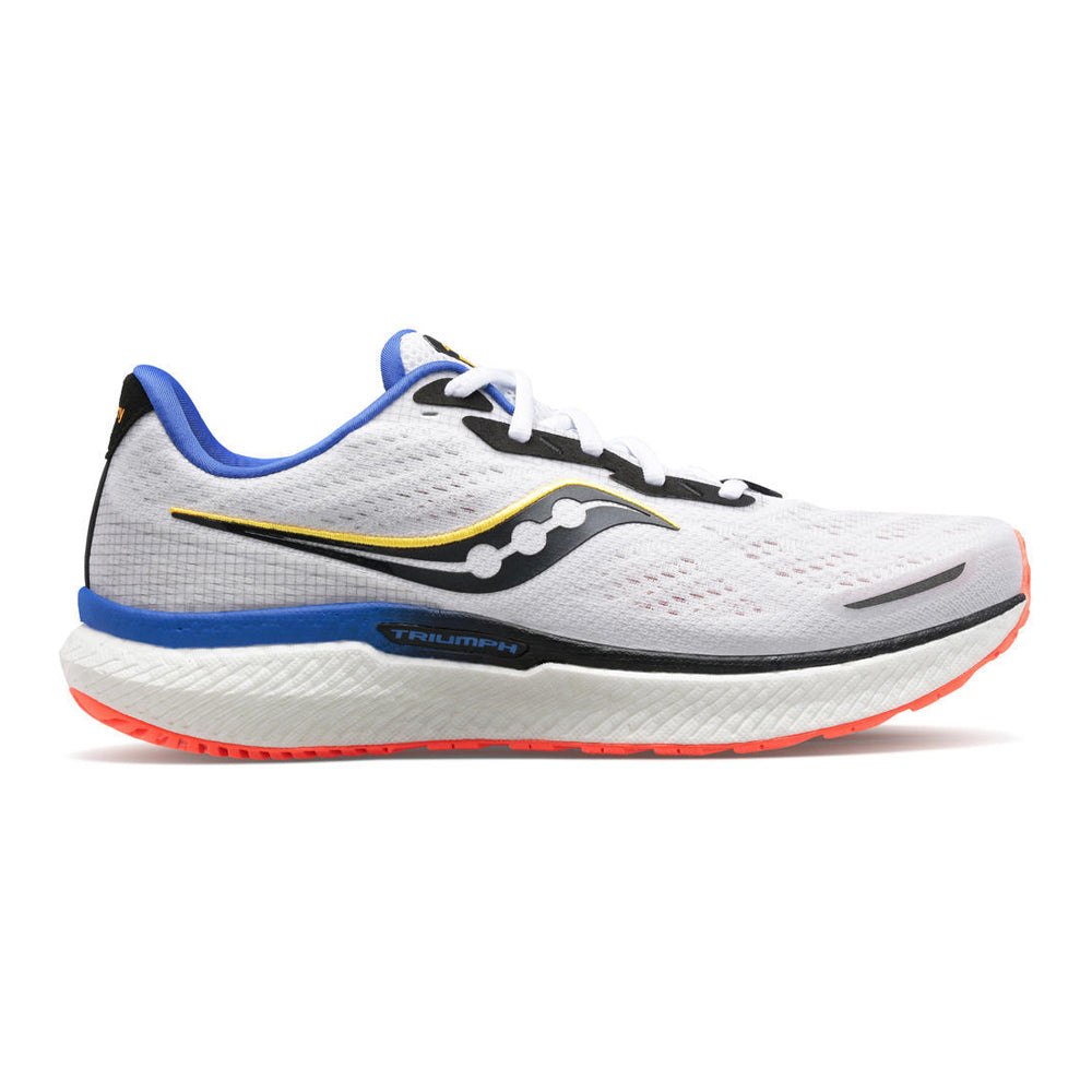 Men's Saucony Triumph 19, White/Black/Vizi, 10.5 D Medium