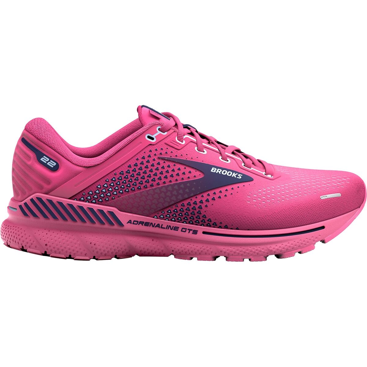 Women's Brooks Adrenaline GTS 22, Rose/Peacoat/Kentucky Blue, 10 B Medium