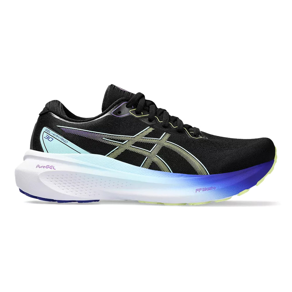 Women's Asics Gel-Kayano 30, Black/Glow Yellow, 8.5 B Medium