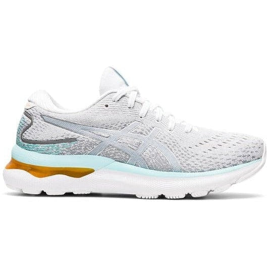 Women's Asics Gel-Nimbus 24, White/Pure Silver, 7.5 B Medium
