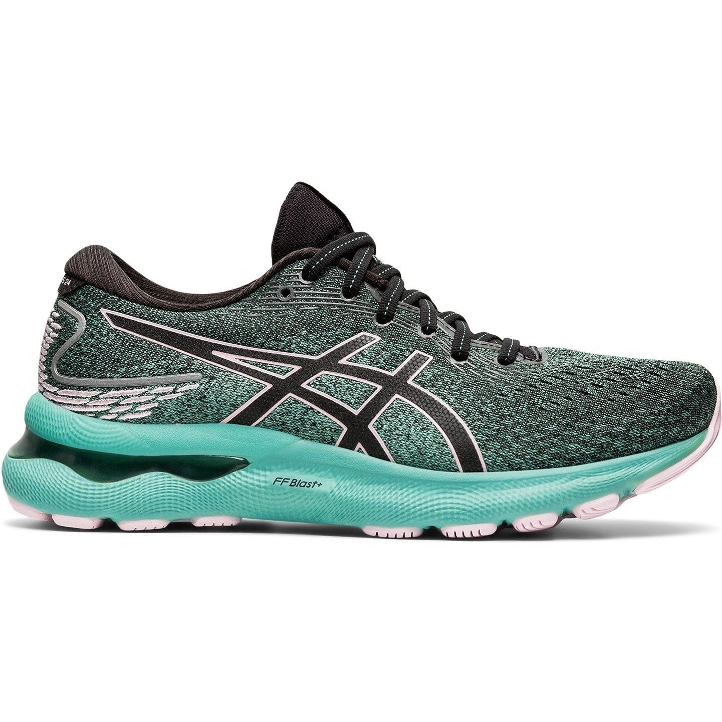 Women's Asics GEL-Nimbus 24, Black/Barely Rose, 9.5 B Medium