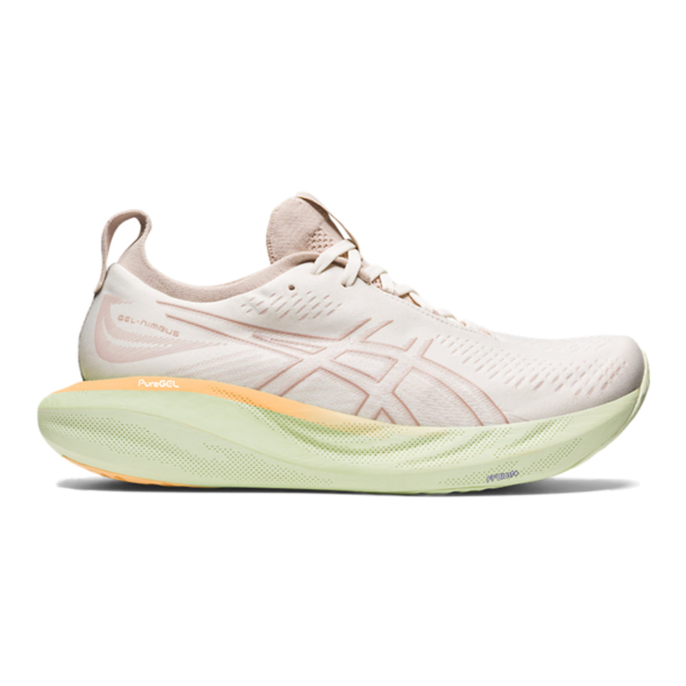 Women's Asics Gel-Nimbus 25, Cream/Fawn, 9.5 B Medium