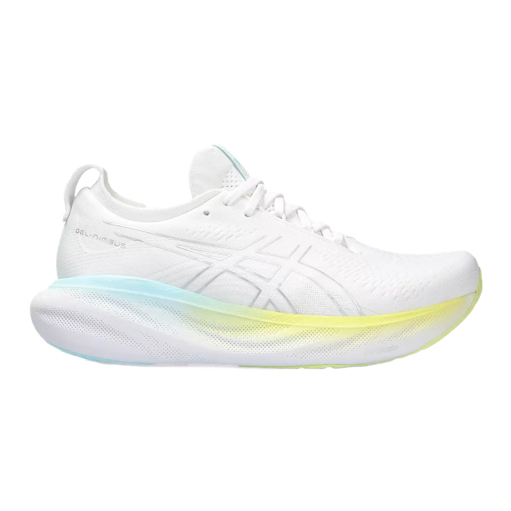 Women's Asics Gel-Nimbus 25, White/Pure Silver, 8.5 B Medium
