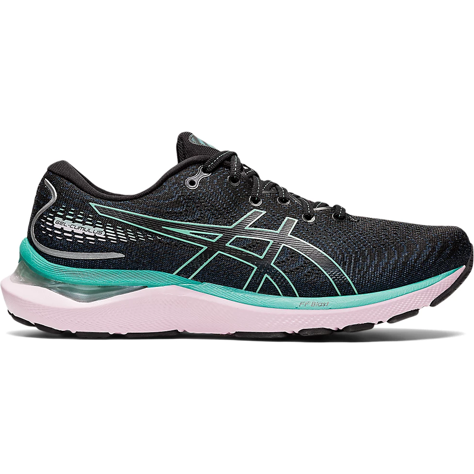 Women's Asics GEL-Cumulus 24, Black/Sage, 6.5 B Medium