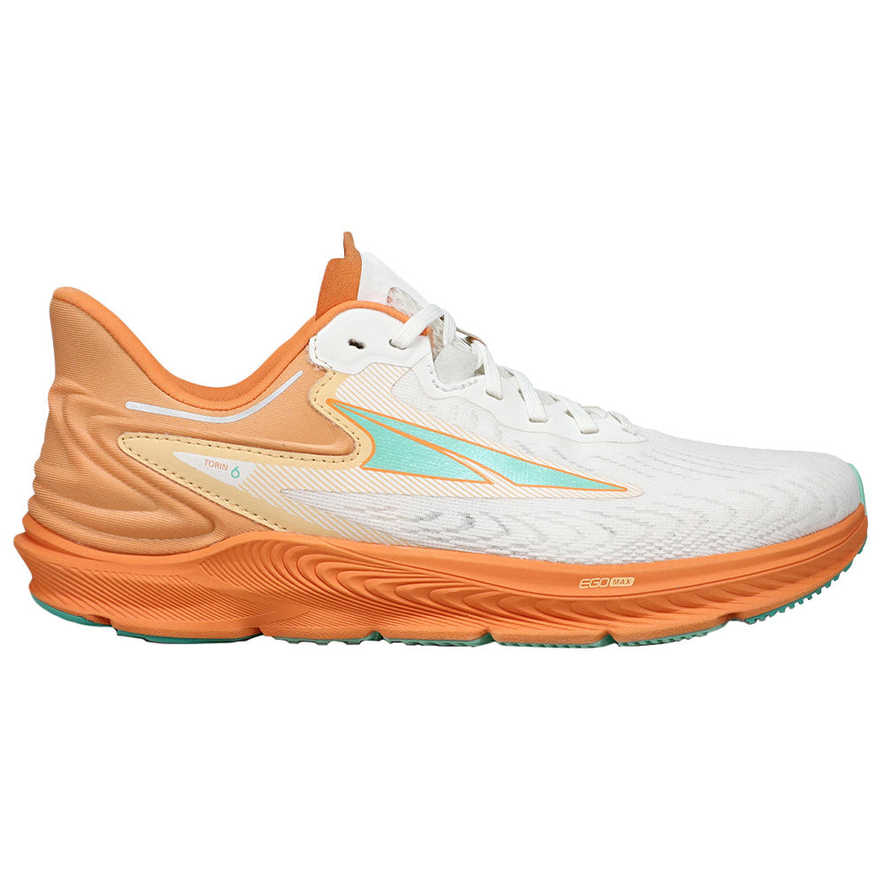 Women's Altra Torin 6, White/Orange, 9 B Medium