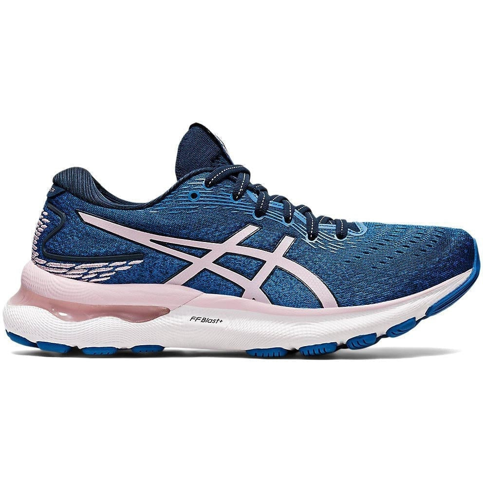 Women's Asics GEL-Nimbus 24, French Blue/Barely Rose, 12 B Medium