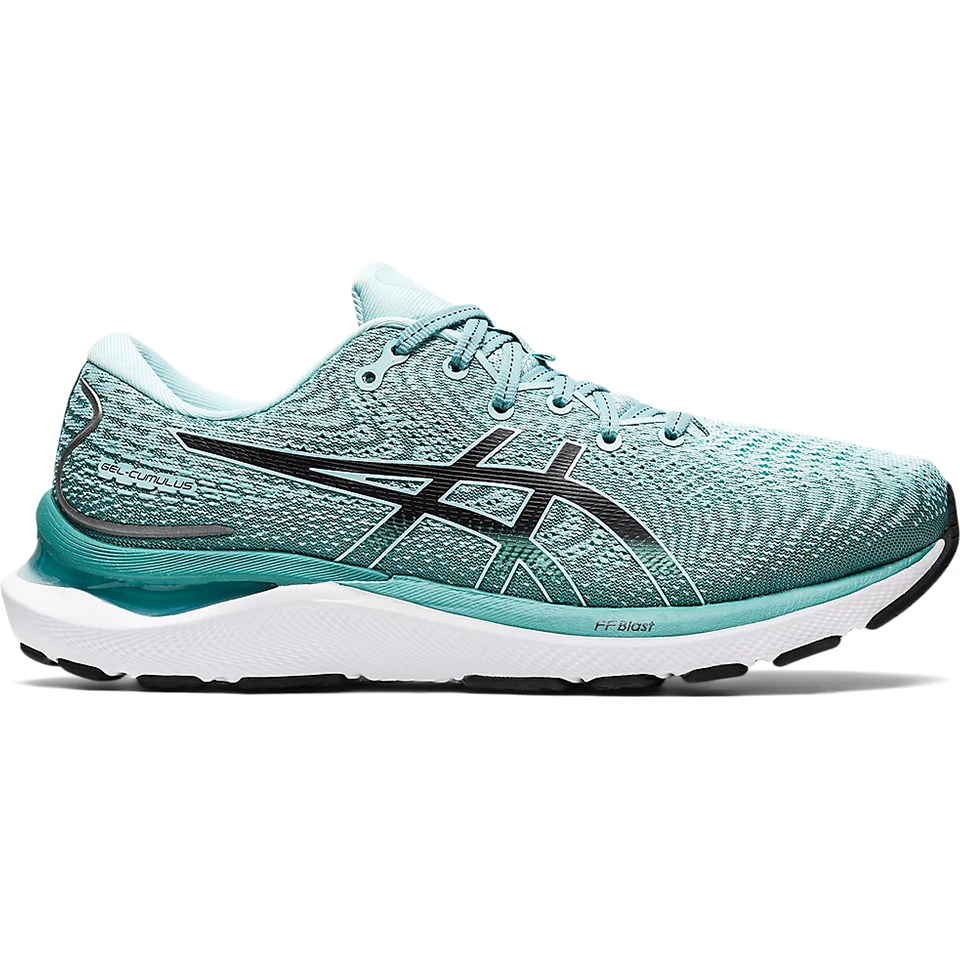 Women's Asics Gel-Cumulus 24, Oasis Green/Black, 6 B Medium