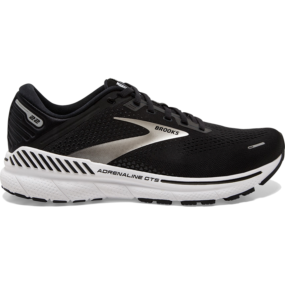 Women's Brooks Adrenaline GTS 22, Black/Silver/Anthracite, 11 B Medium