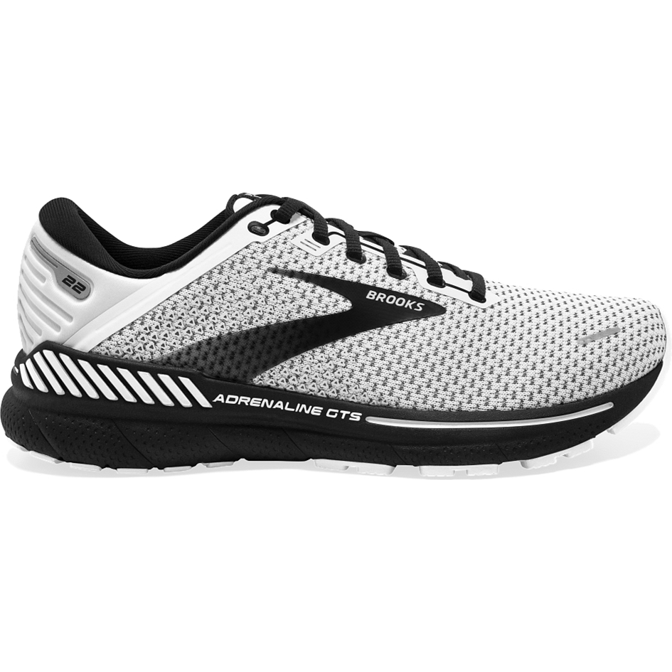 Women's Brooks Adrenaline GTS 22, White/Grey/Black, 7 B Medium