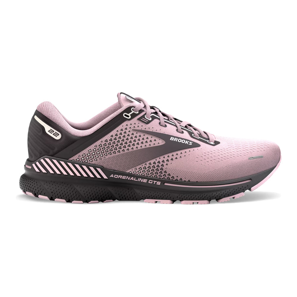 Women's Brooks Adrenaline GTS 22, Pink/Blackened Pearl, 7.5 B Medium