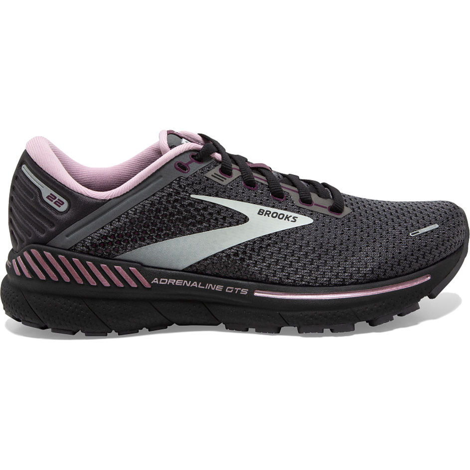 Women's Brooks Adrenaline GTS 22, Pearl/Black/Metallic, 7.5 B Medium