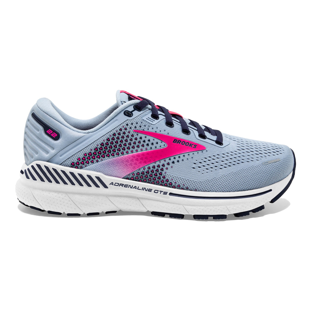 Women's Brooks Adrenaline GTS 22, Kentucky Blue/Peacoat/Pink, 8 B Medium