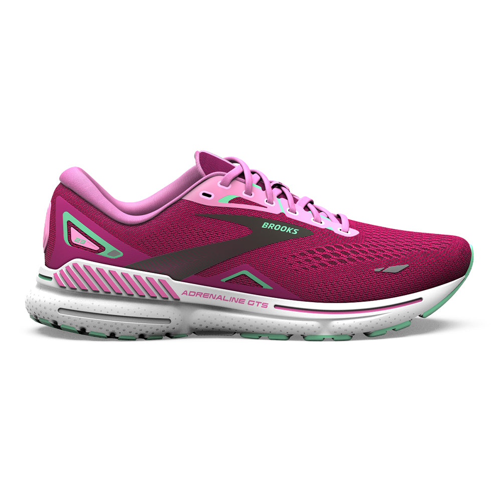 Women's Brooks Adrenaline GTS 23, Pink/Festival Fuchsia/Black, 7.5 B Medium
