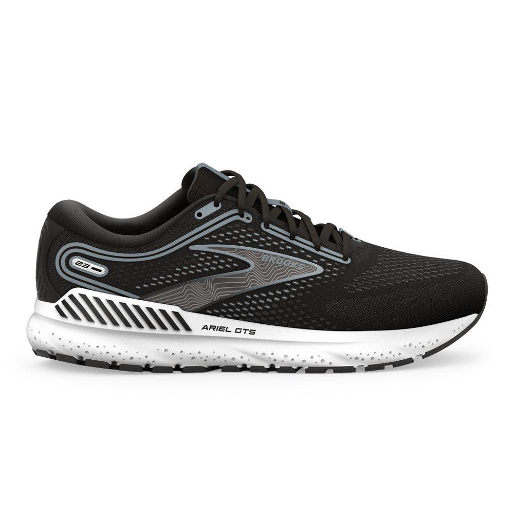 Women's Brooks Ariel GTS 23, Black/Grey/White, 9.5 2E Extra Wide