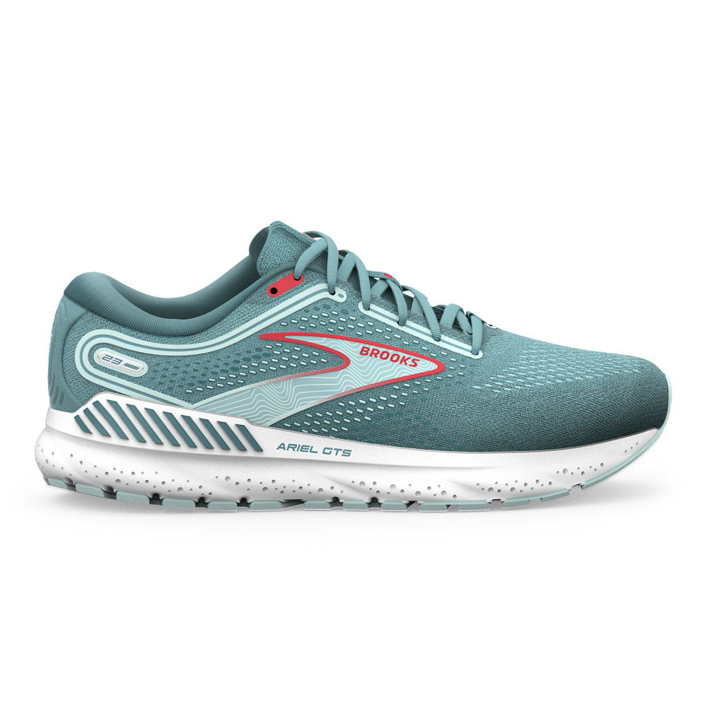 Women's Brooks Ariel GTS 23, Nile Blue/Blue/Bittersweet, 9 B Medium
