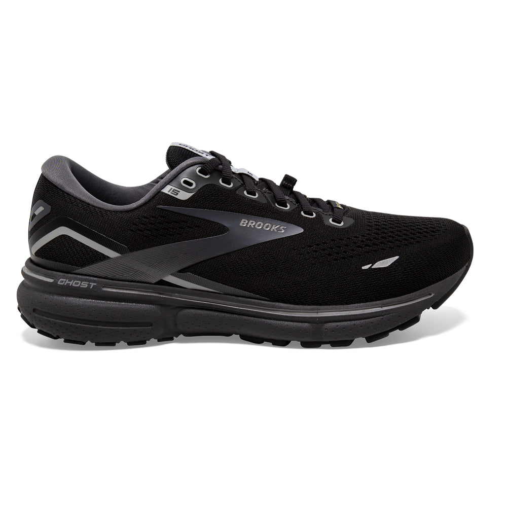Women's Brooks Ghost 15 GTX, Black/Blackened Pearl/Alloy, 9 B Medium