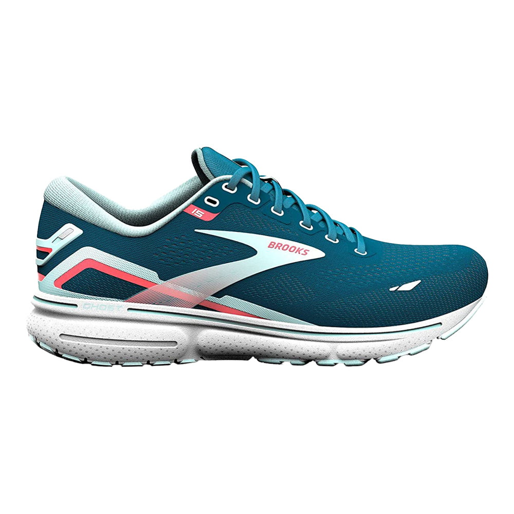 Women's Brooks Ghost 15, Legion Blue/Blue/Bittersweet, 6.5 B Medium