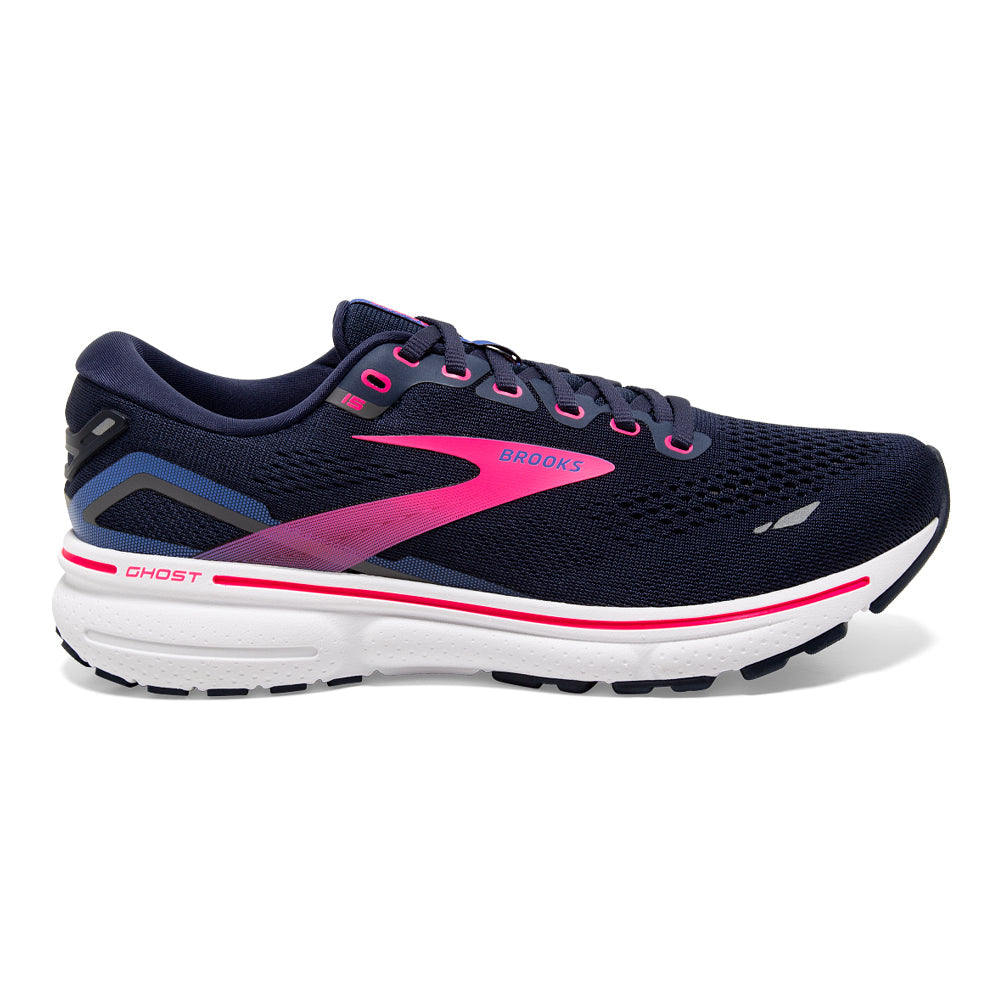 Women's Brooks Ghost 15, Peacoat/Blue/Pink, 10 B Medium