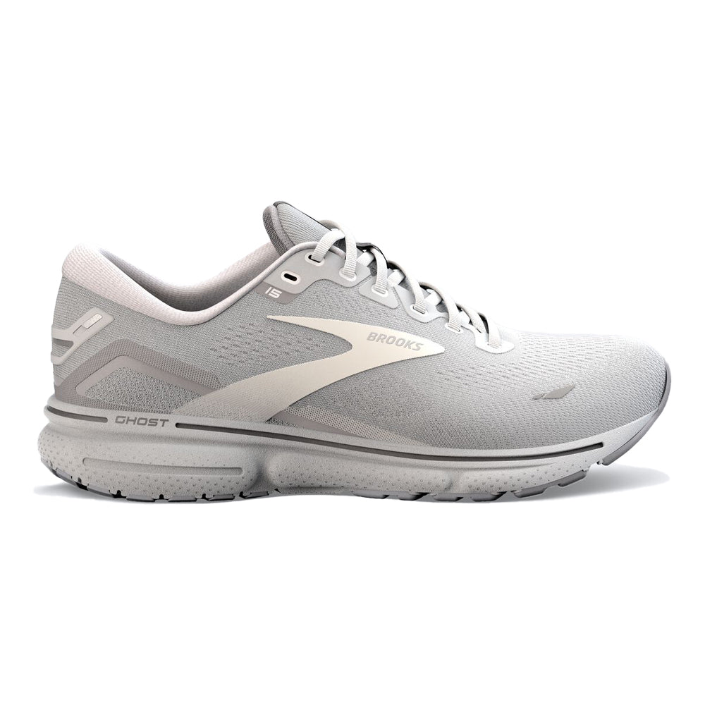 Women's Brooks Ghost 15, Oyster/Alloy/White, 7 B Medium