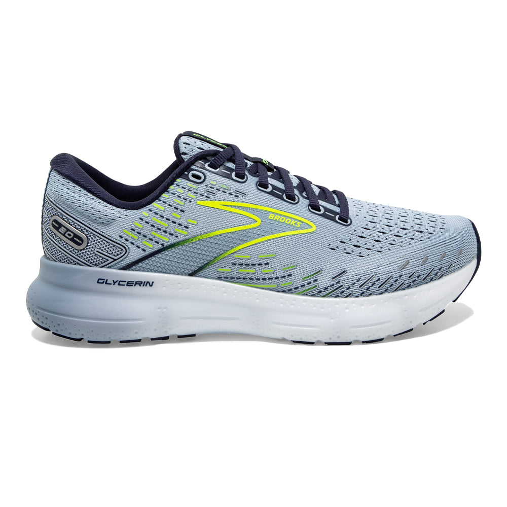 Women's Brooks Glycerin 20, Light Blue/Peacoat/Nightlife, 6.5 B Medium