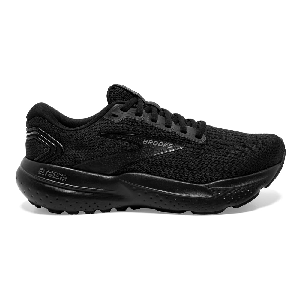 Women's Brooks Glycerin 21, Black/Black/Ebony, 5 B Medium