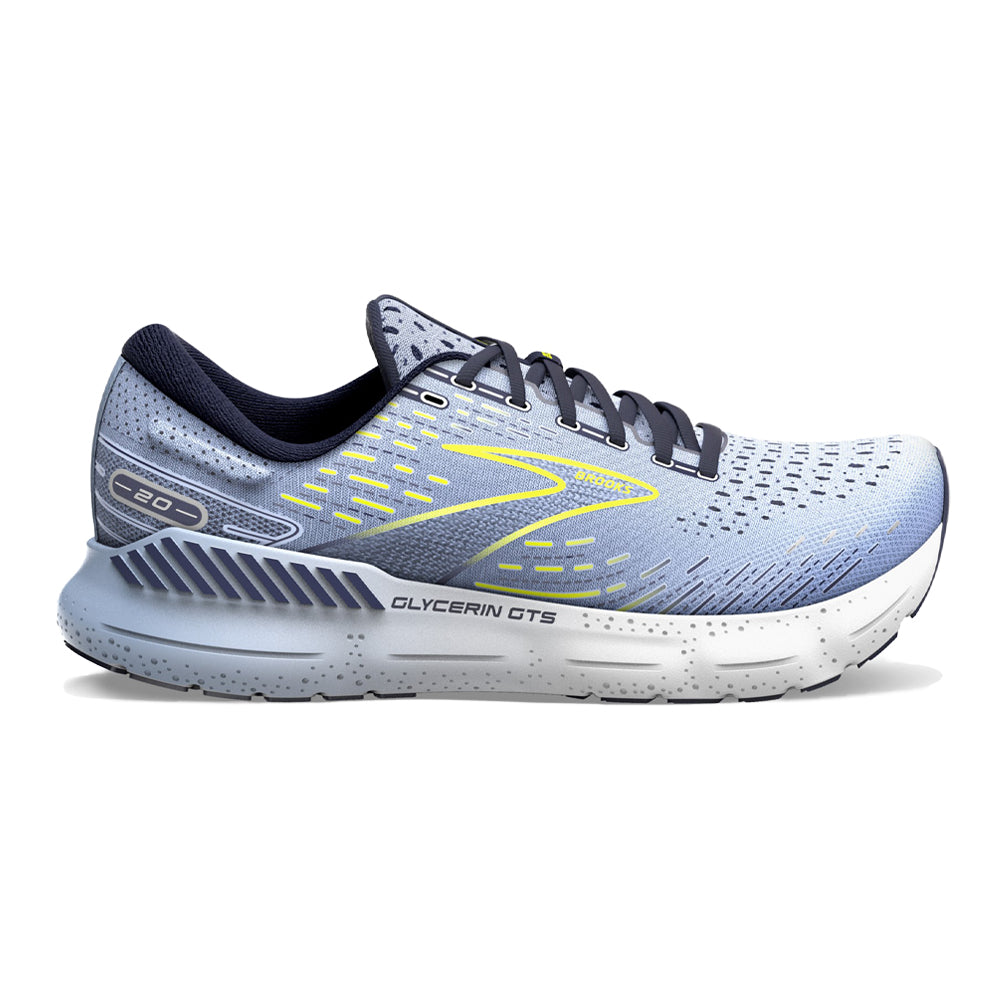 Women's Brooks Glycerin GTS 20, Light Blue/Peacoat/Nightlife, 10 B Medium