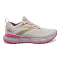 Women's Brooks Glycerin StealthFit GTS 20, Grey/Yellow/Pink, 9.5 B Medium