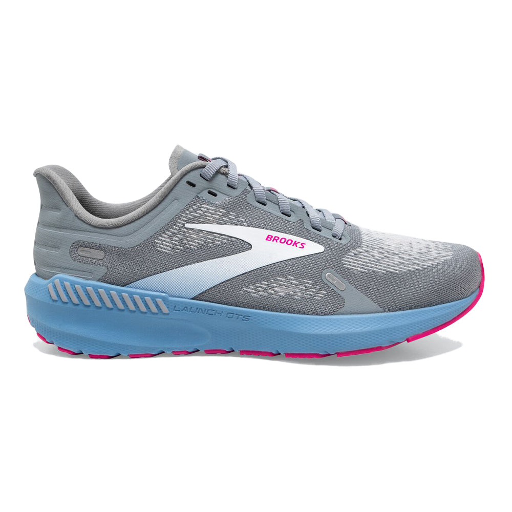 Women's Brooks Launch GTS 9, Grey/Blue/Pink, 9.5 B Medium