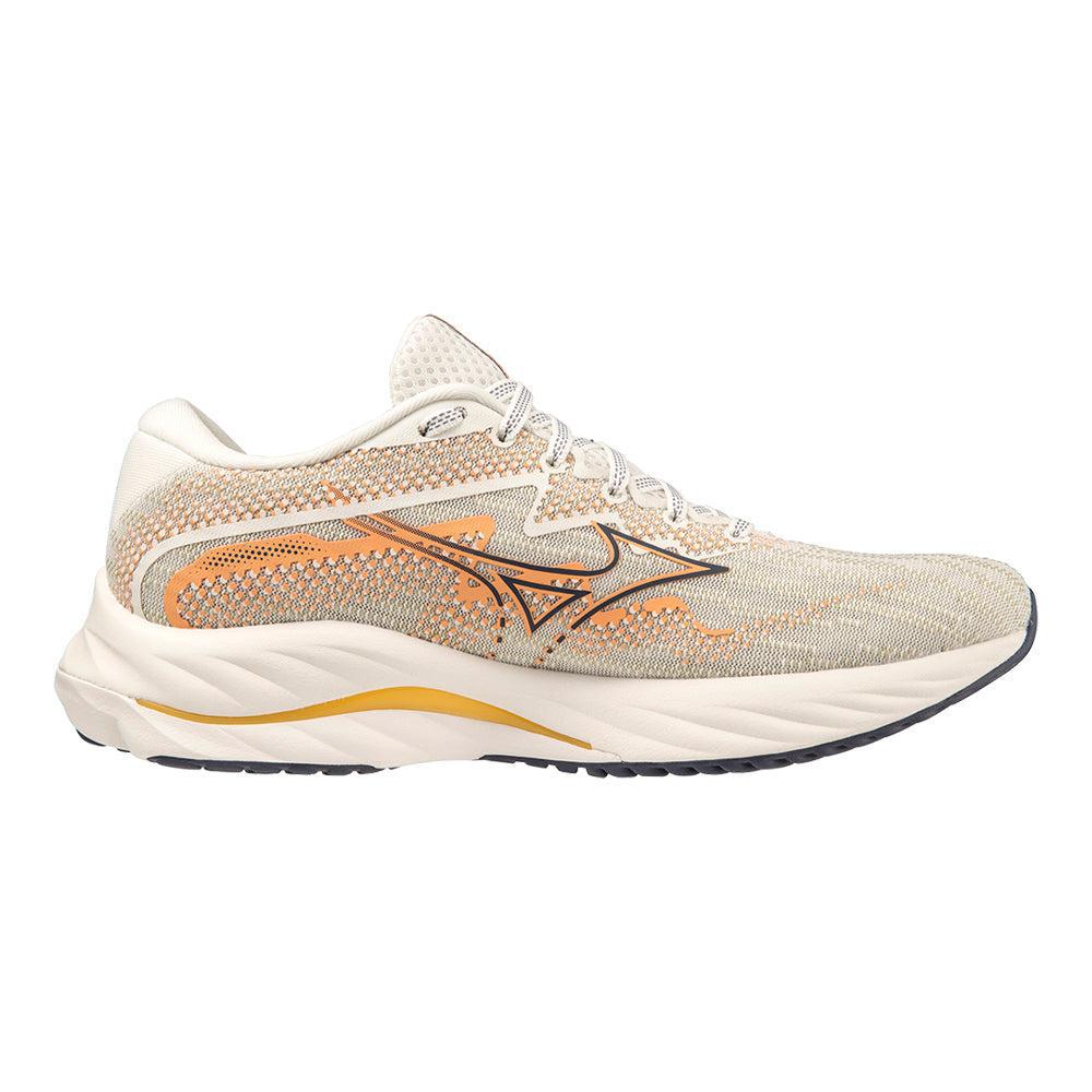 Women's Mizuno Wave Rider 27, Snow White-Nightshadow Blue, 9 B Medium