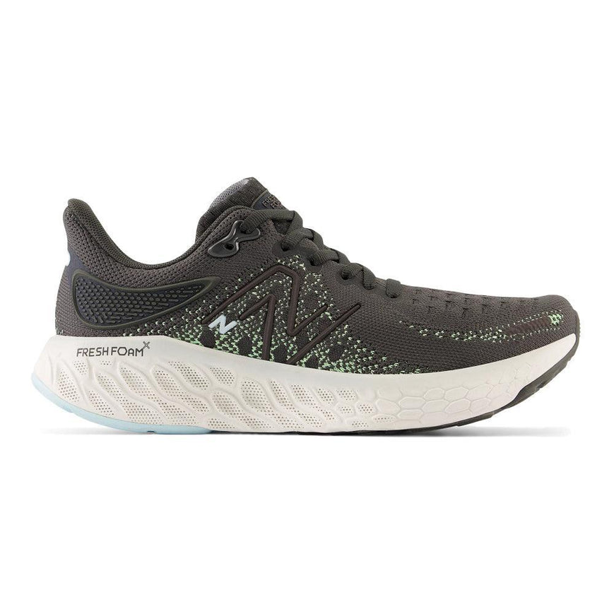 Women's New Balance Fresh Foam X 1080v12, Blacktop/Green Aura, 10.5 D Wide