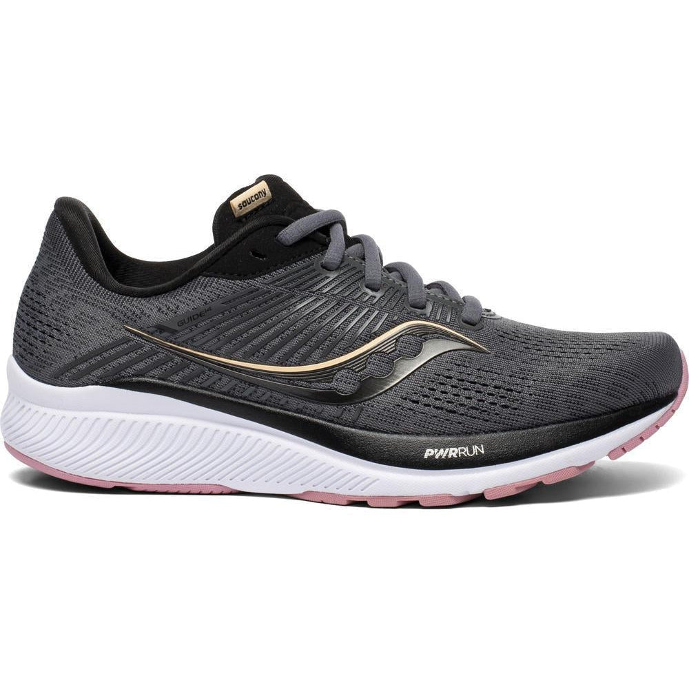 Women's Saucony Guide 14, Charcoal/Rose, 7 D Wide