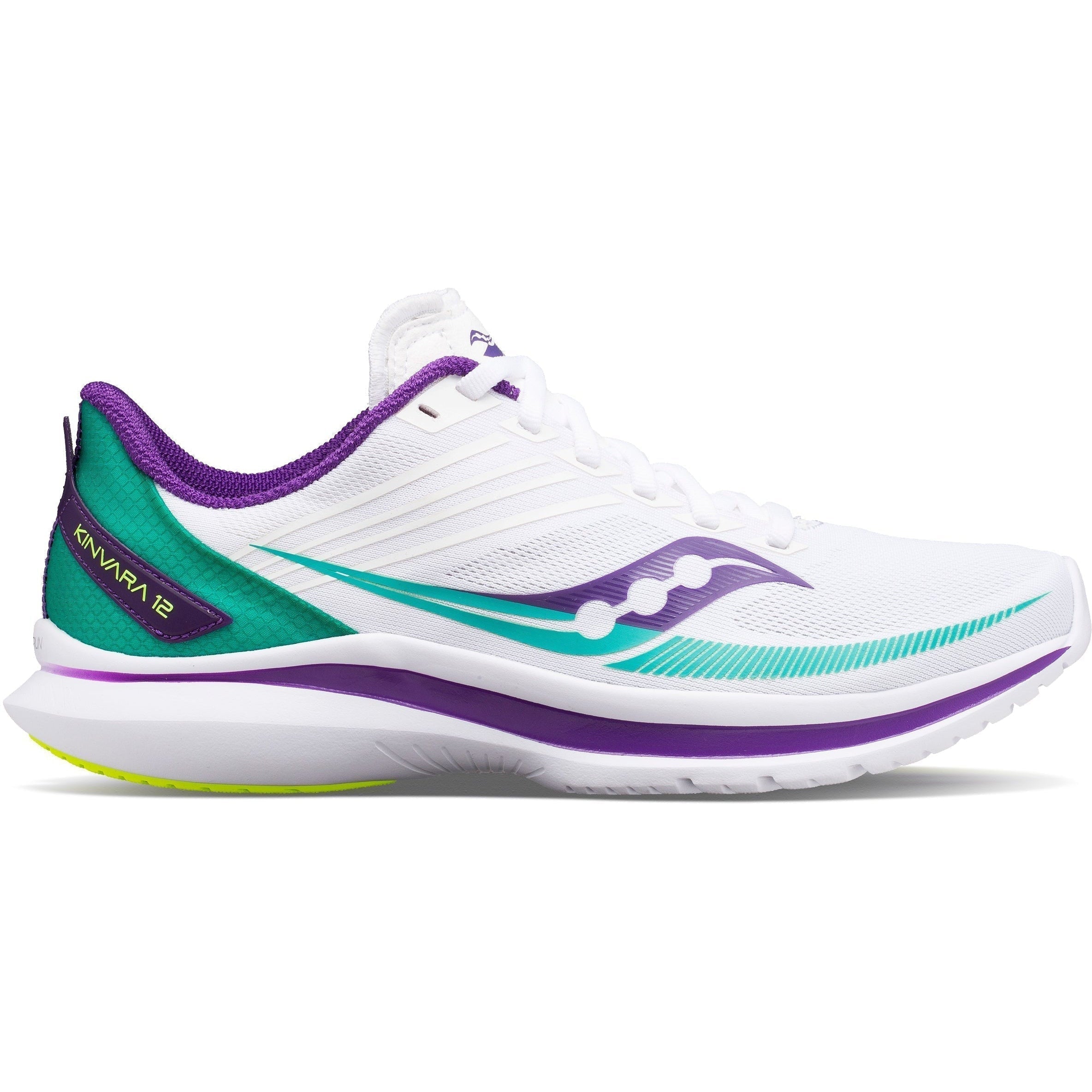 Women's Saucony Kinvara 12, White/Jade, 8 B Medium