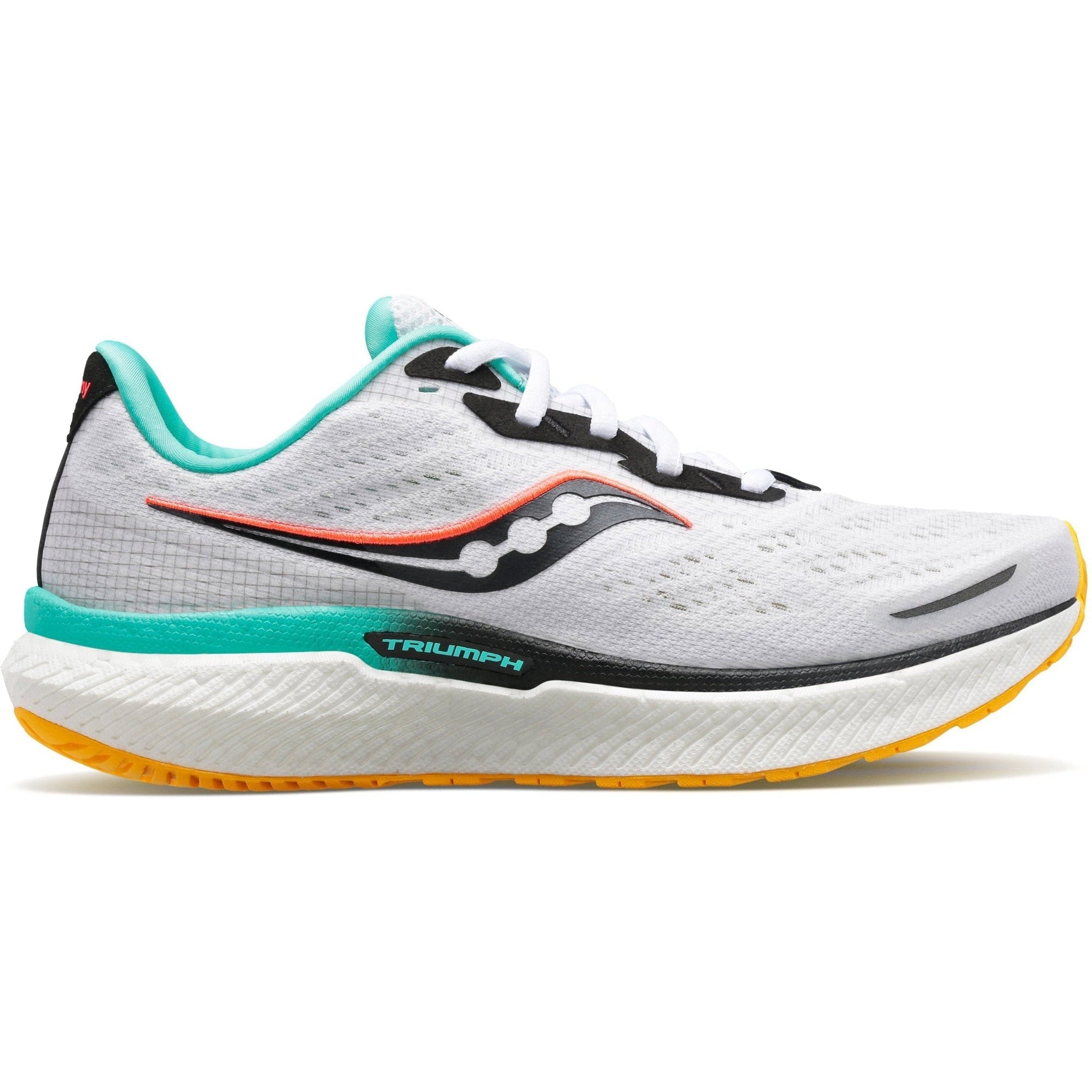 Women's Saucony Triumph 19, Black/White/Vizi, 7 B Medium