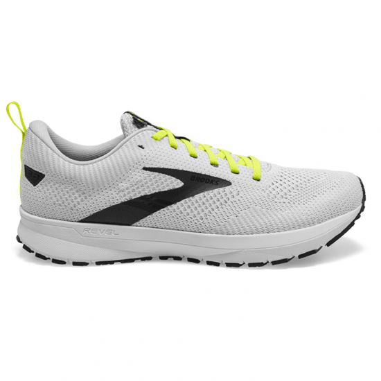 Men's Brooks Revel 5, White/Oyster/India Ink, 9.5 D Medium