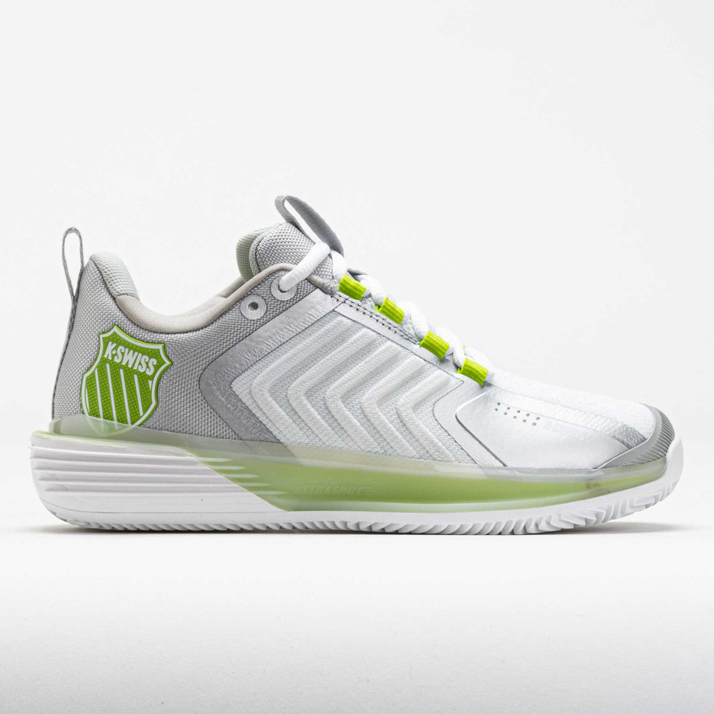 K-Swiss Ultrashot 3 Clay Women's  White/Gray Violet/Lime Green